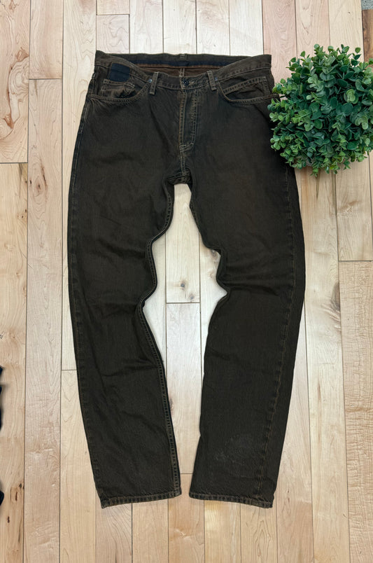 2000s Rick Owens ‘Slab’ Rust Brown Denim