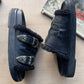 14th Addiction Sheepskin Lined Western Buckle Platform Slides