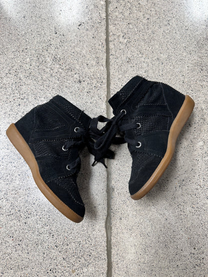Isabel Marant ‘Bobby’ Black/Gum Sole Wedge Sneakers
