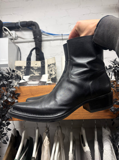 Acne Studios ‘Bruno’ Pointed Toe Black Leather Ankle Boots