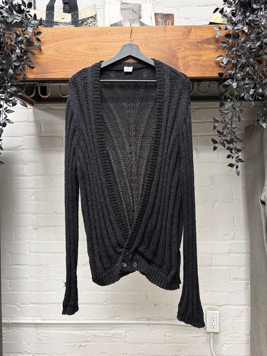 2022 Saint Laurent Double Breasted ‘Loose Gauge’ Tuxedo Knit Cardigan