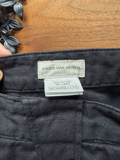 Dries Van Noten ‘Twisted Seam’ Side-Zip Cotton/Linen Blend Pants