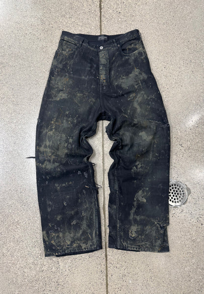 SS2023 Balenciaga ‘Mudshow’ Destroyed Mud Wash Wide Leg Denim
