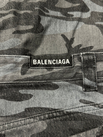 2020 Balenciaga Japan Exclusive ‘Russian Police Camo’ Oversized Denim Shorts