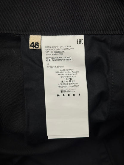 SS2020 Marni Black Straight Leg Cotton Trousers