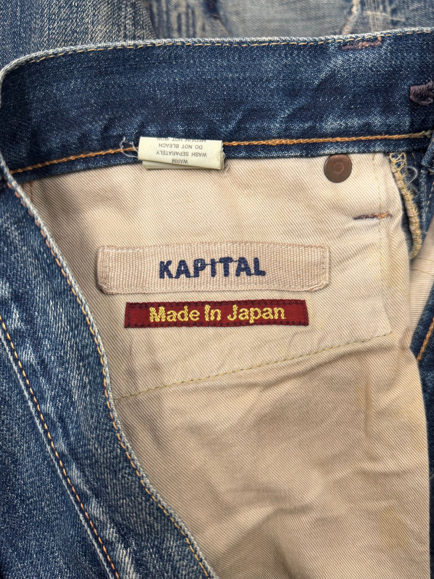 Kapital Bootcut ‘Sashiko’ Repaired Blue Flared Denim