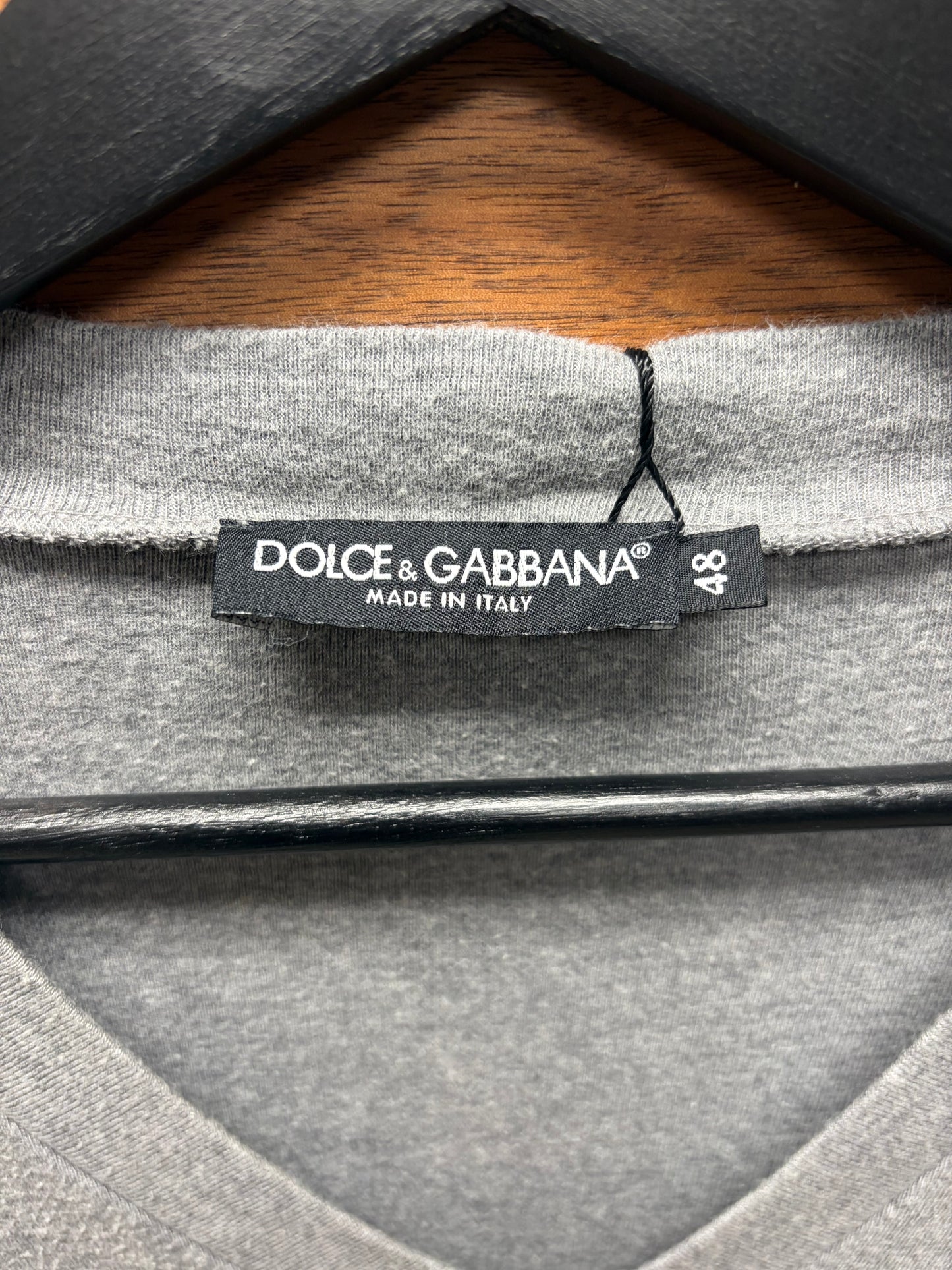 Dolce & Gabbana Mens Grey Jersey Cotton V-Neck Shirt