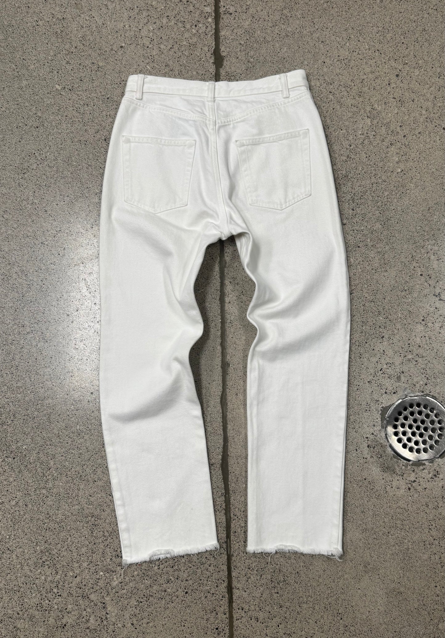 Celine White ‘Raw Hem’ Slim/Skinny Denim