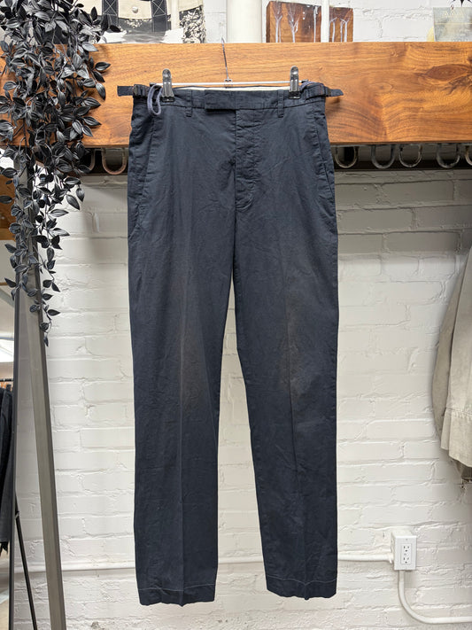 Vintage Helmut Lang Light Cotton Belt Cinch Slim Cut Trousers