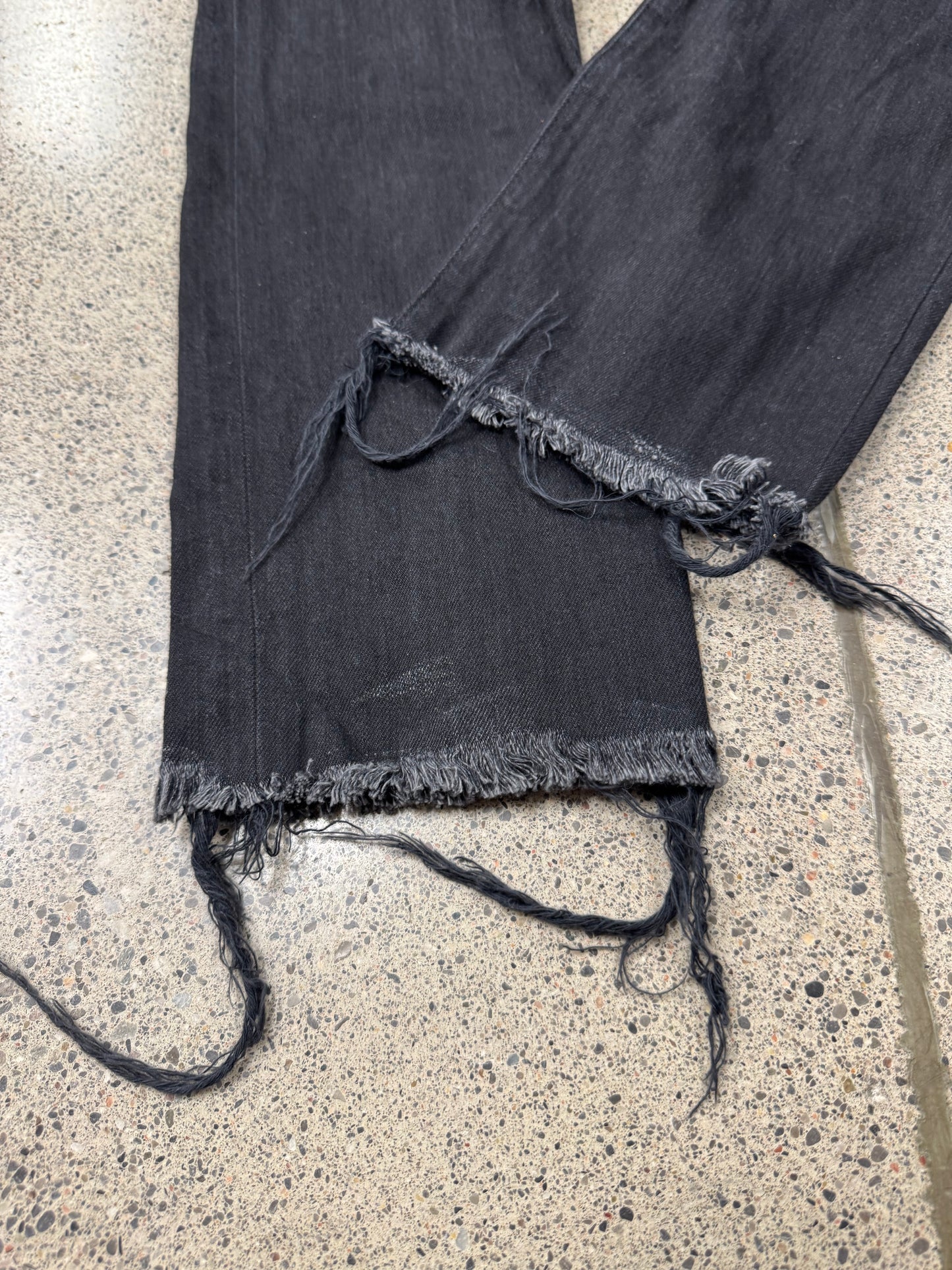 2014 Saint Laurent D02 ‘Released Hem’ Black Skinny Jeans