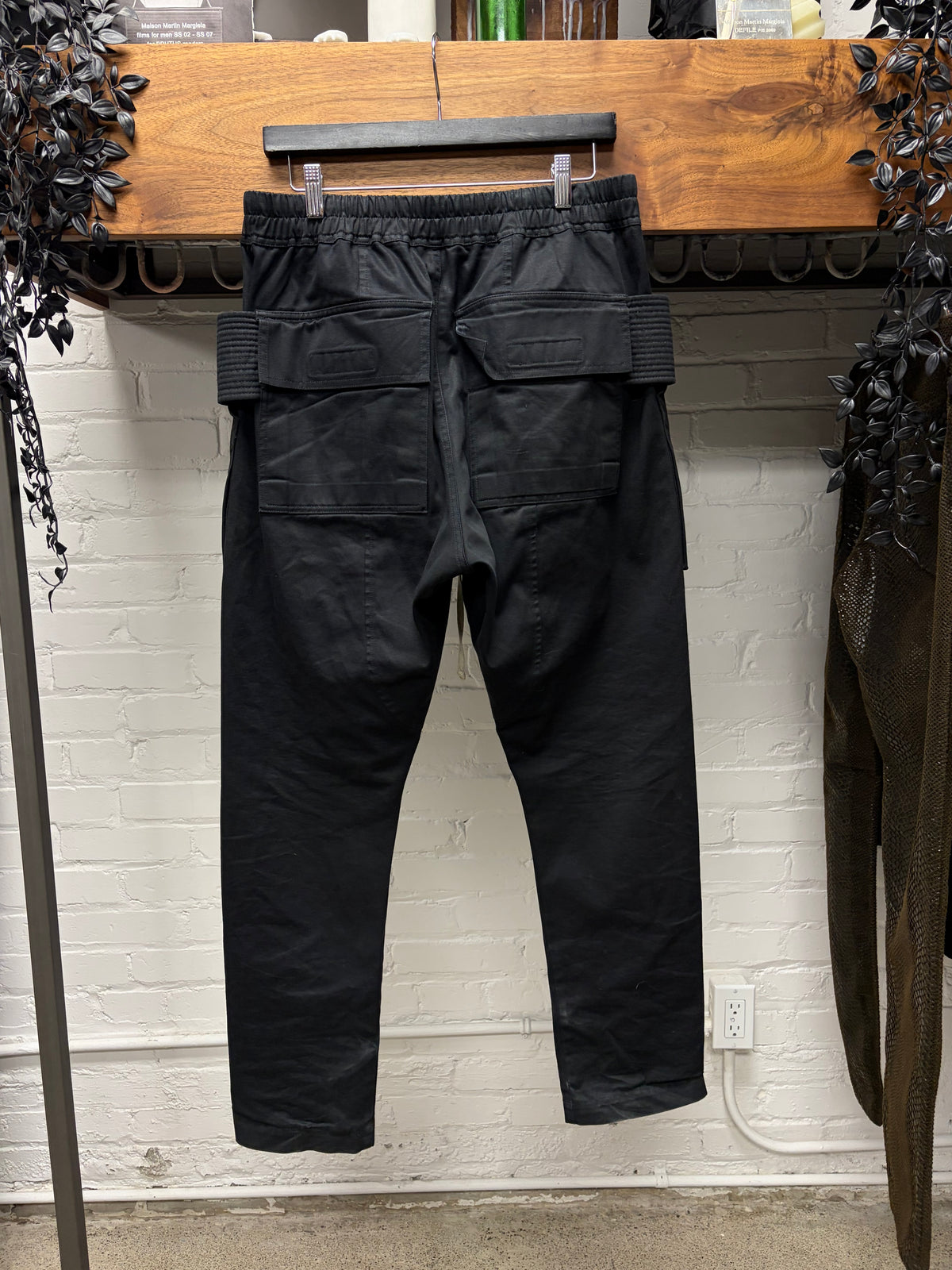 Rick Owens ‘Creatch’ Black Drawstring Cotton Cargo Sweatpants