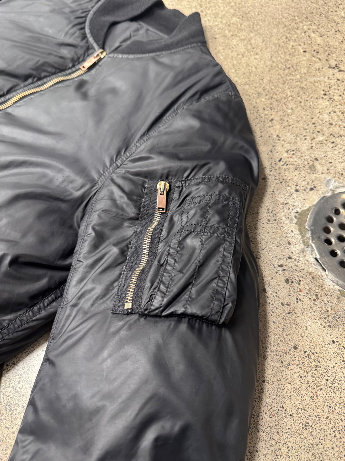 Rick Owens ‘Goose Down’ Padded MA-1 Black Bomber Jacket