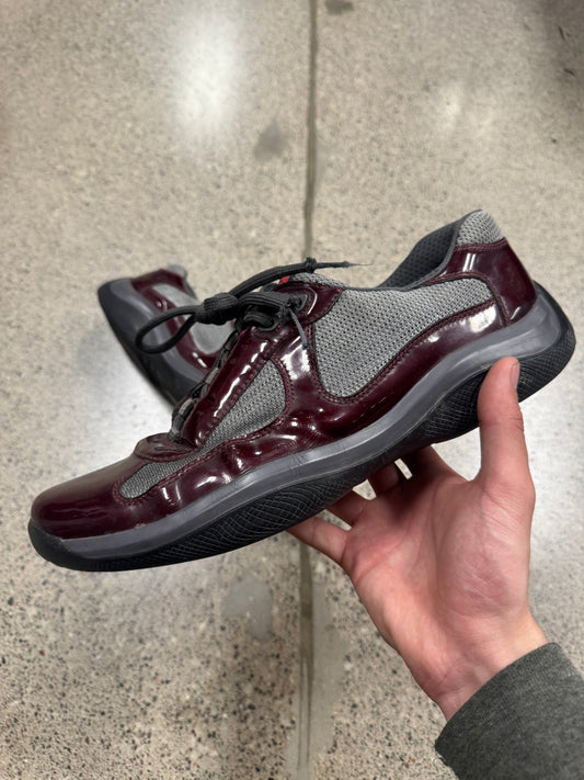 Prada ‘America’s Cup’ Red Patent Leather Low Top Sneakers