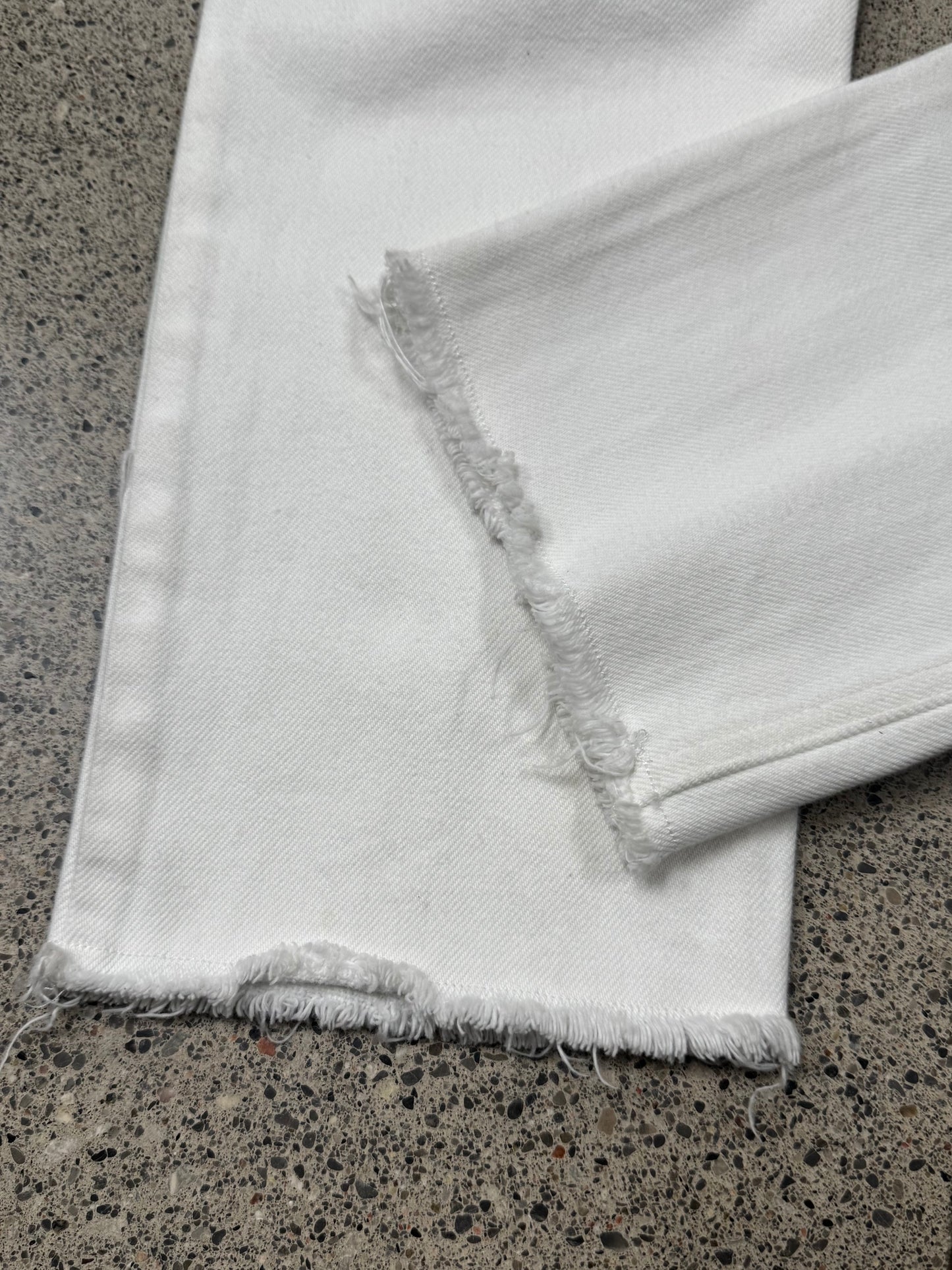 Celine White ‘Raw Hem’ Slim/Skinny Denim