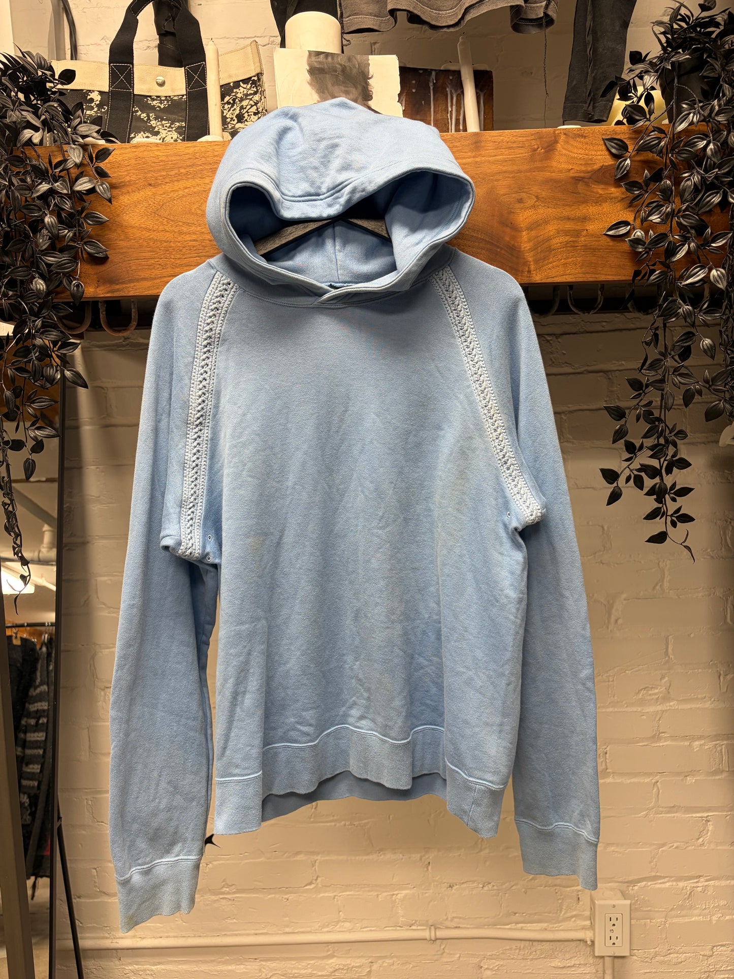 AW2003 Number (N)ine Carolina Blue ‘Rope Woven’ Hoodie