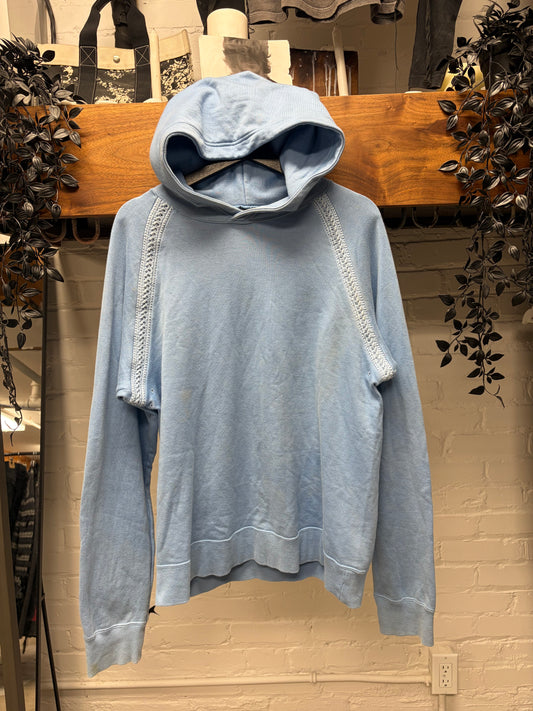 AW2003 Number (N)ine Carolina Blue ‘Rope Woven’ Hoodie