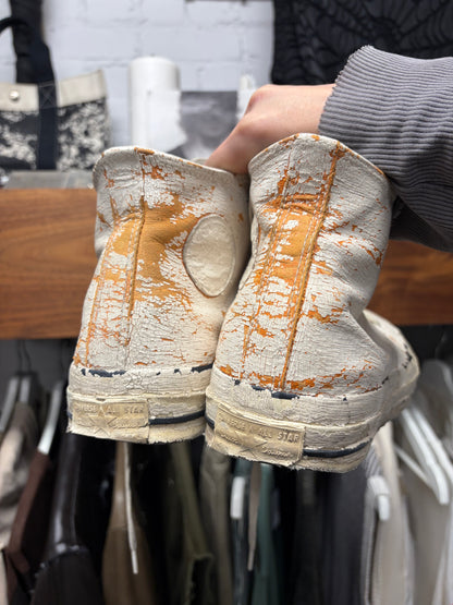 Maison Martin Margiela x Converse ‘Chuck 70’ Painted White/Orange High Top Sneakers