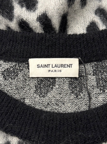 AW2016 Saint Laurent ‘Babycat’ Leopard Print Mohair Sweater