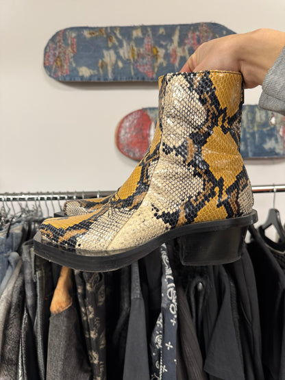 Alyx Studios ‘Leone’ Leather Snake Print Cuban Heel Boots