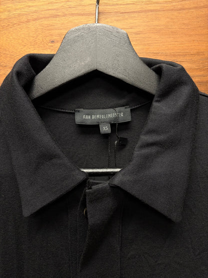Ann Demeulemeester Light Jersey Cotton Black Short Sleeve Polo