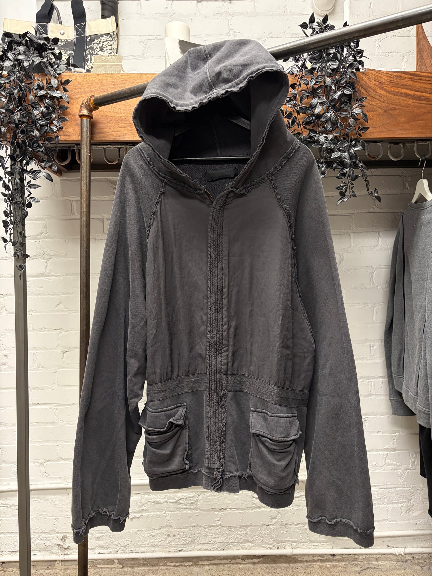 Haider Ackermann ‘Perth’ Distressed Black Zip-Up Hoodie