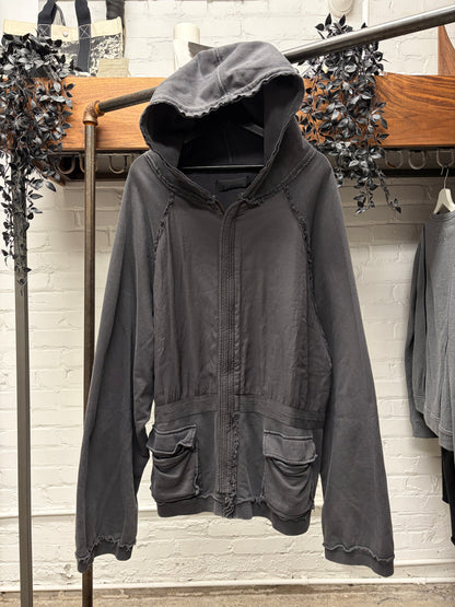 Haider Ackermann ‘Perth’ Distressed Black Zip-Up Hoodie
