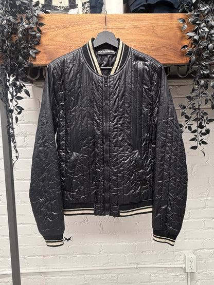 Dolce & Gabbana Quilted ‘Varsity’ Black Bomber Jacket