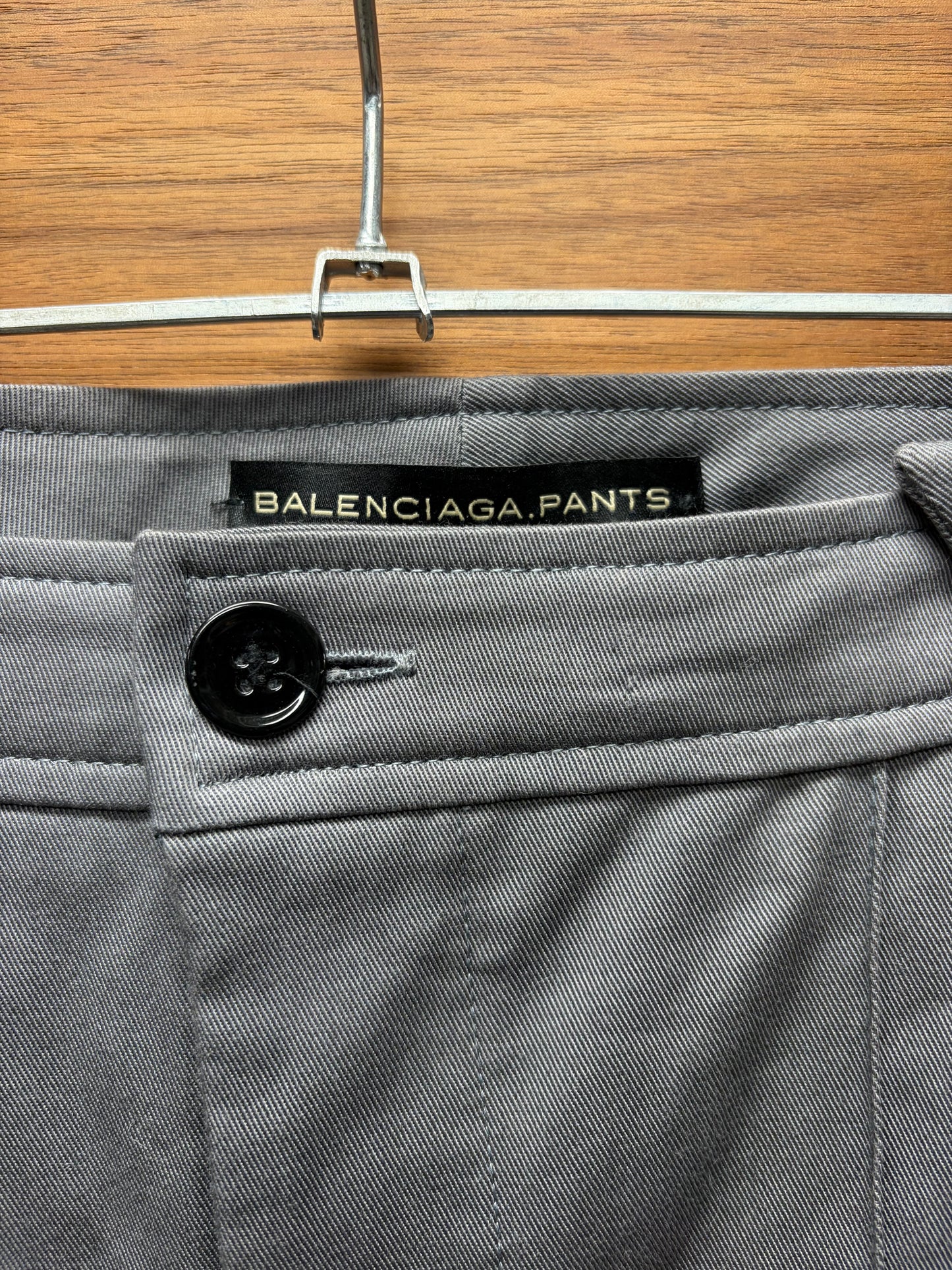 2000s Balenciaga by Nicholas Ghesquiere Pleated Grey Flared Leg Pants