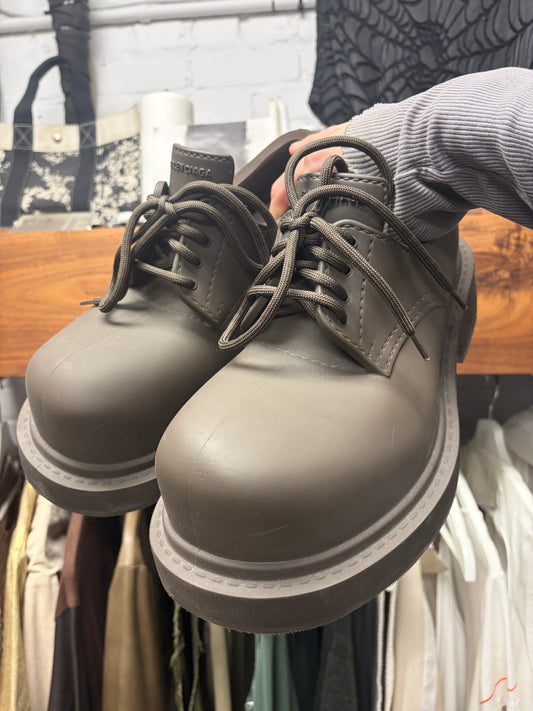 Balenciaga Brown ‘Steriod’ Derby Oversized Low Top Boots
