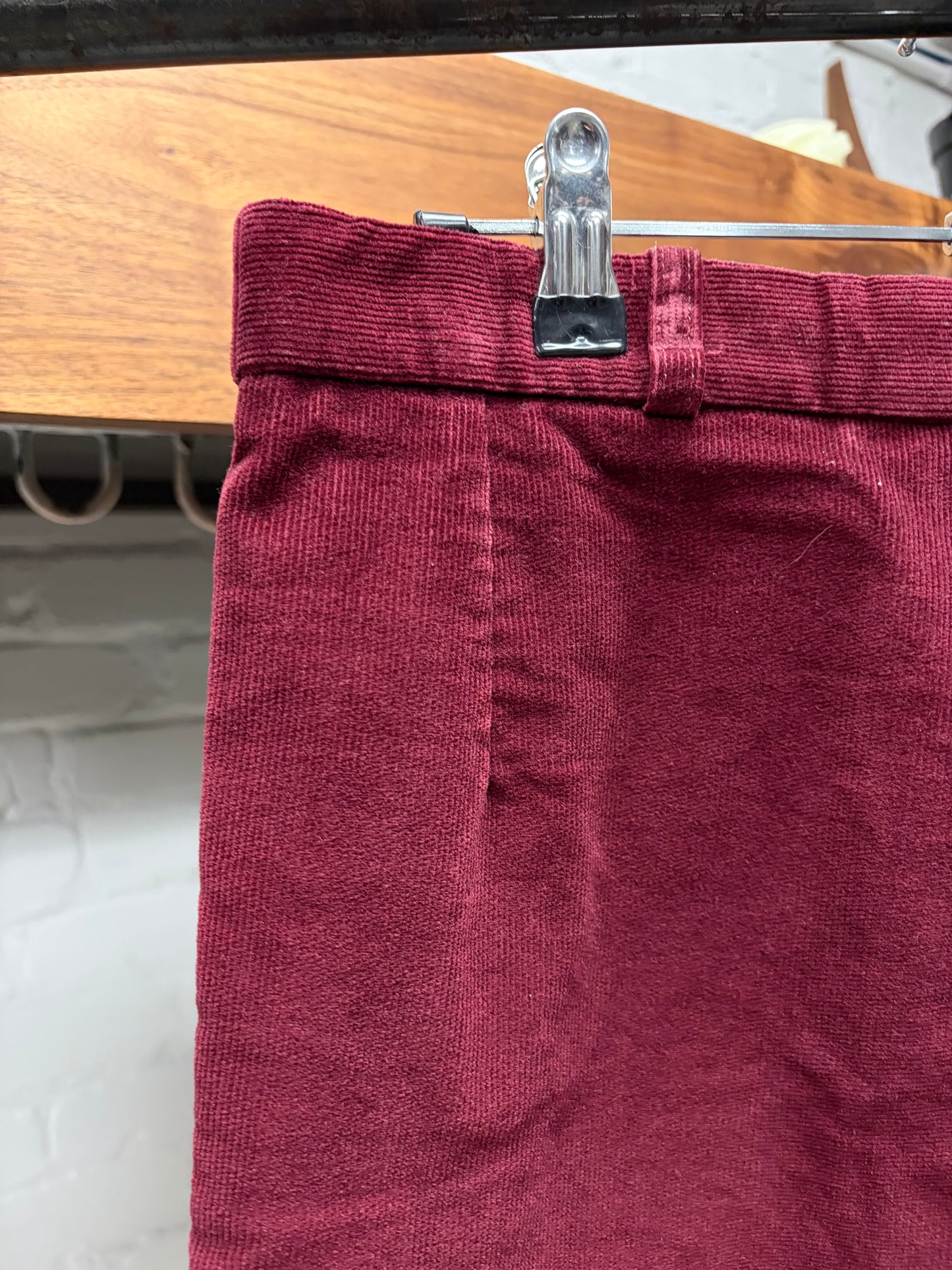 SS2000 Raf Simons ‘Confusion’ Blood Red Corduroy Wide Leg Trousers