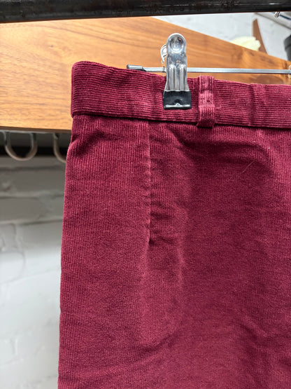 SS2000 Raf Simons ‘Confusion’ Blood Red Corduroy Wide Leg Trousers