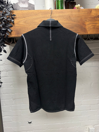 2007 Junya Watanabe x Lacoste Black Contrast Stitch Polo