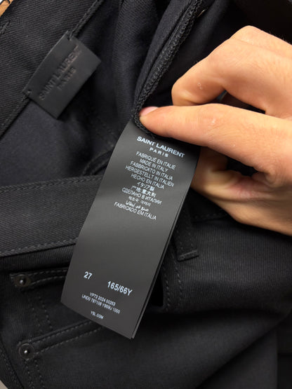 2024 Saint Laruent Black ‘Long Inseam’ Skinny Straight Cut Denim