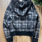 Bape Full Zip Plaid Grey/Black Hoodie