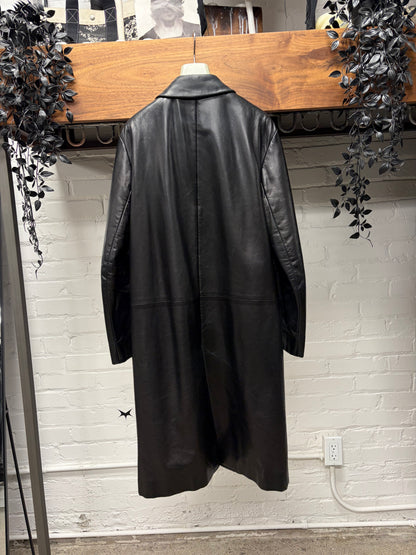 Prada Black Lambskin Full Length Coat