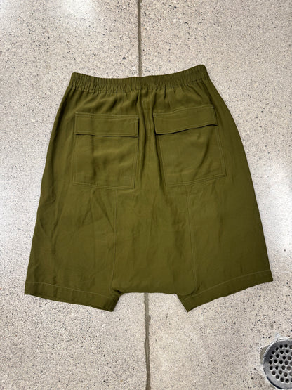 AW2018 Rick Owens Sisyphus ‘Dirty Green’ Drop Crotch Pod Shorts