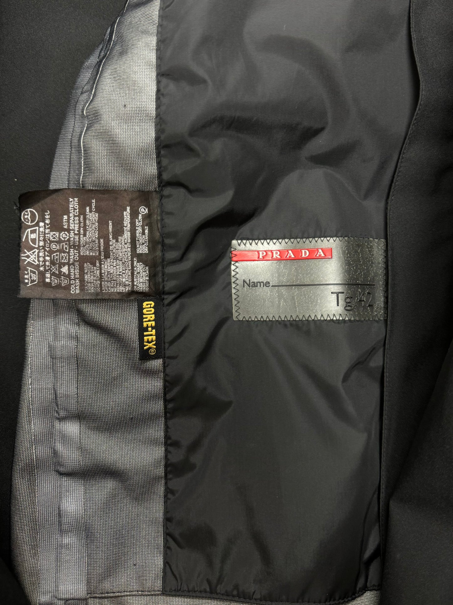 2000s Prada Goretex Black Collared Shell Jacket