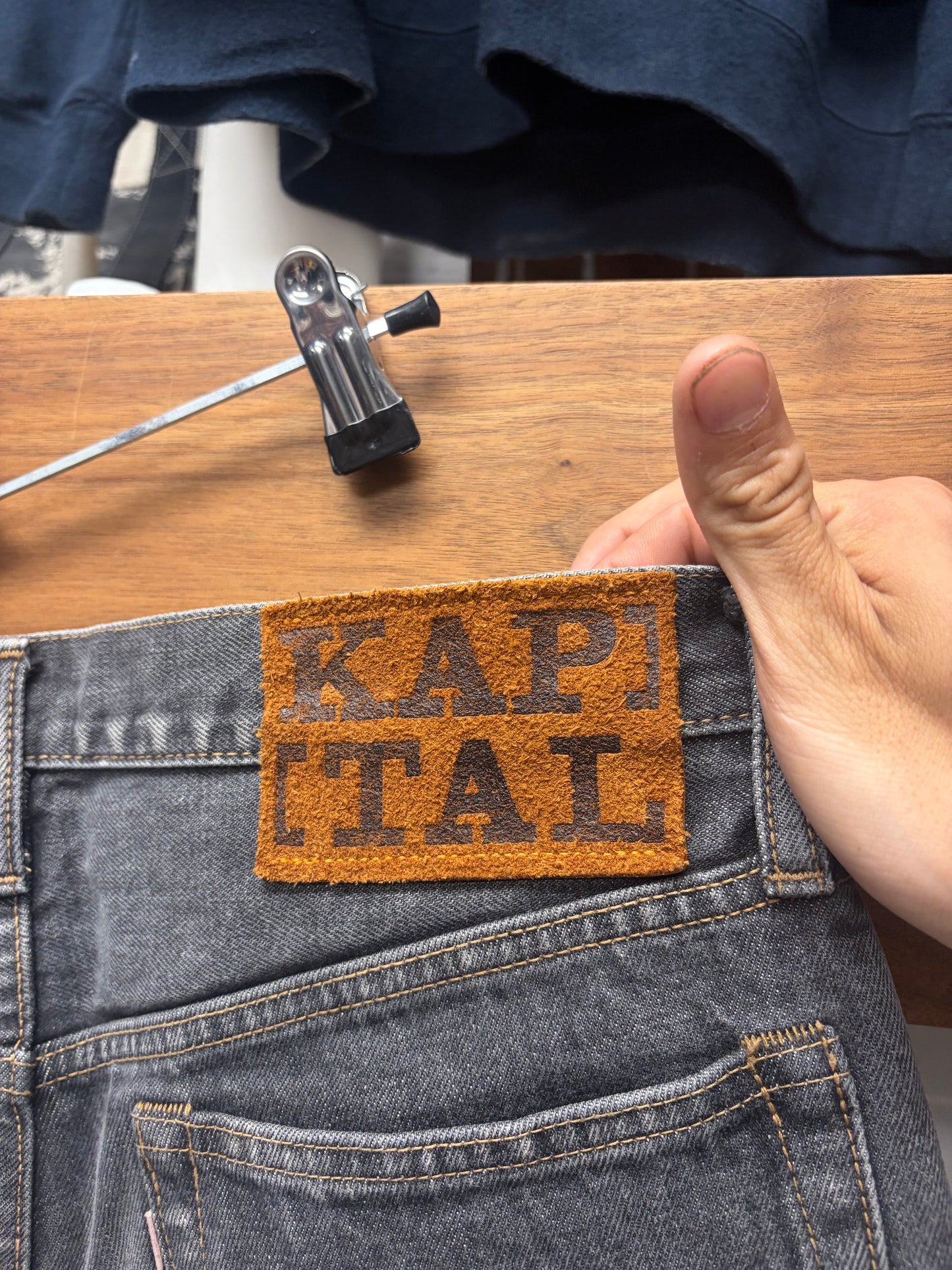 Kapital Raw Washed Grey Bootcut Denim
