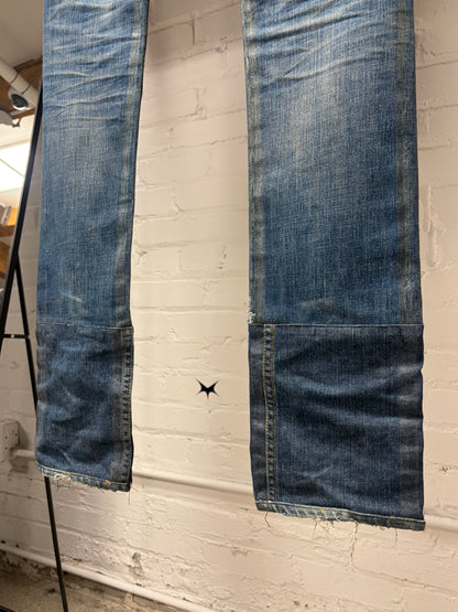 AW2008 Dior Homme ‘Luster’ Waxed Blue Skinny Jeans