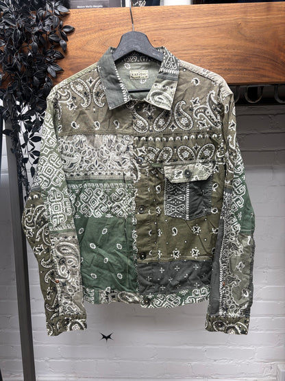 Kapital Paisley Green Bandanna Patchwork Trucker Jacket
