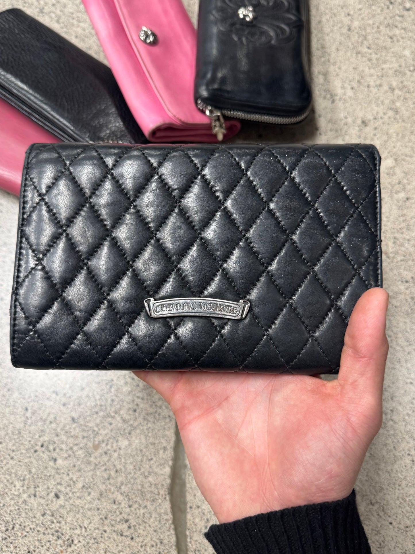 Chrome Hearts ‘Wave4’ Quilted Lambskin Leather Clutch Wallet