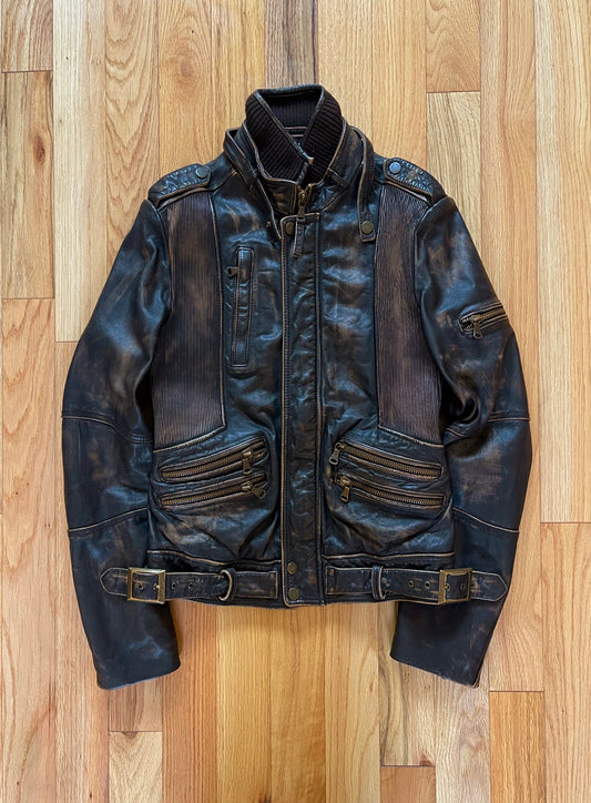 Early 2000’s Dolce & Gabbana Washed Brown Leather Jacket