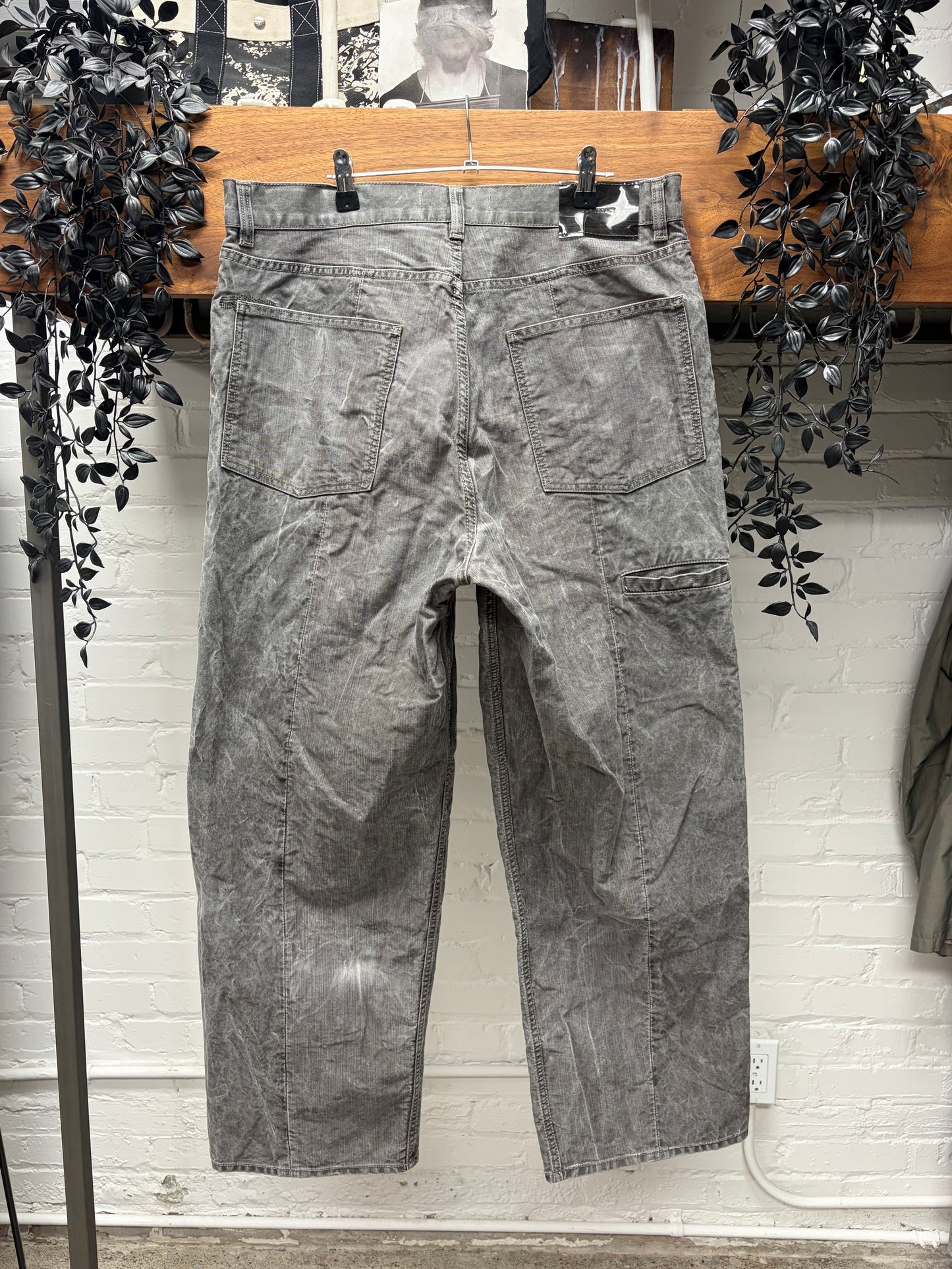 Our Legacy ‘Fatigue Cut’ Coated Grey Wide Leg Denim