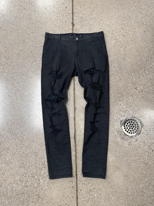 SS2014 Undercover Distressed Black Skinny Jeans