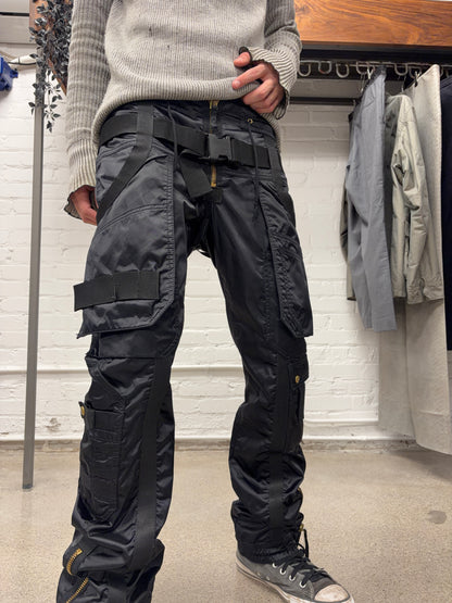 AW2003 Jean Paul Gaultier ‘Parachute’ Black Bondage Cargo Pants