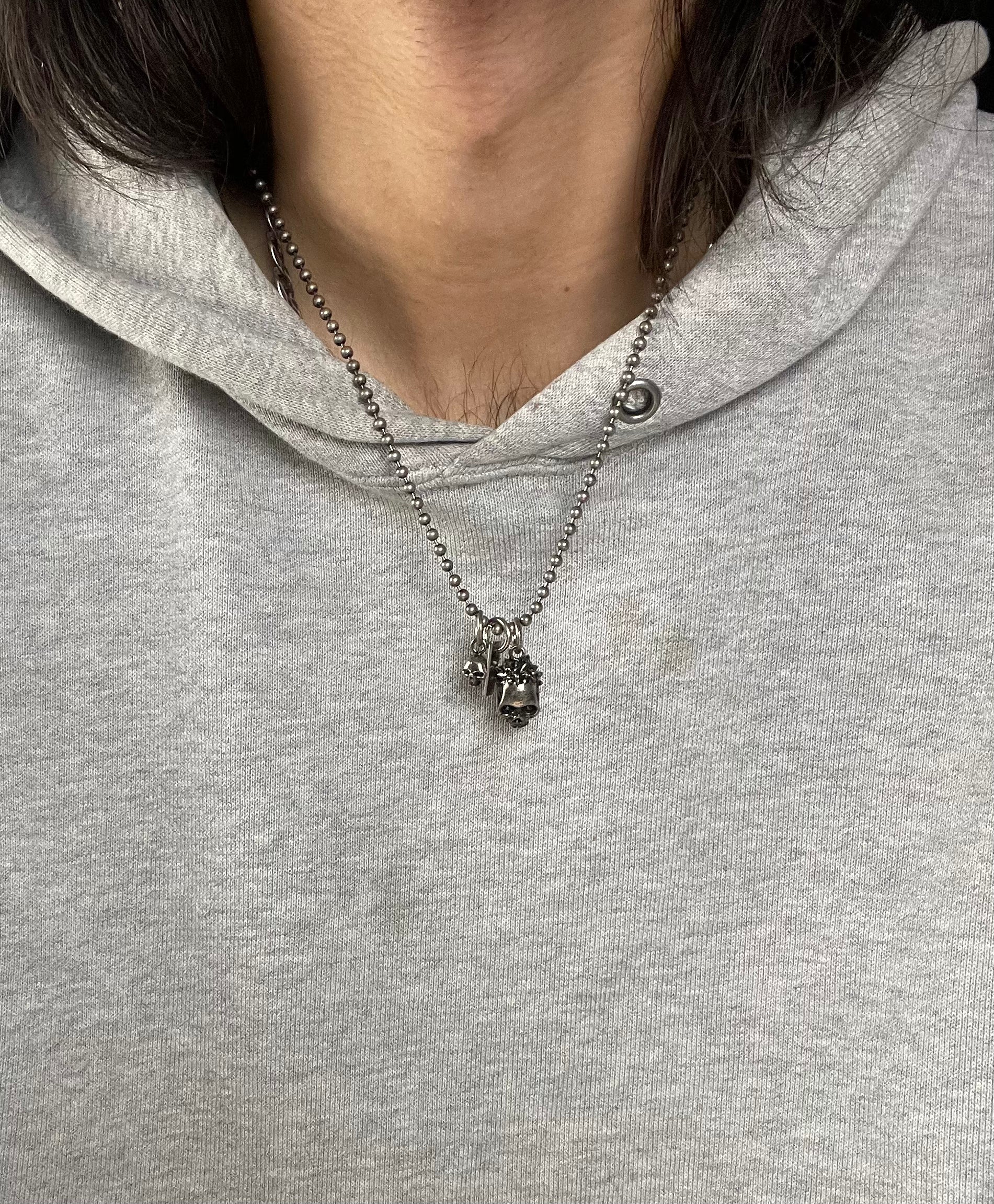 Number (N)ine 925 Silver Double Skull Necklace – Alex Maxamenko Number (N)ine 925 Silver Double Skull Necklace – Alex Maxamenko