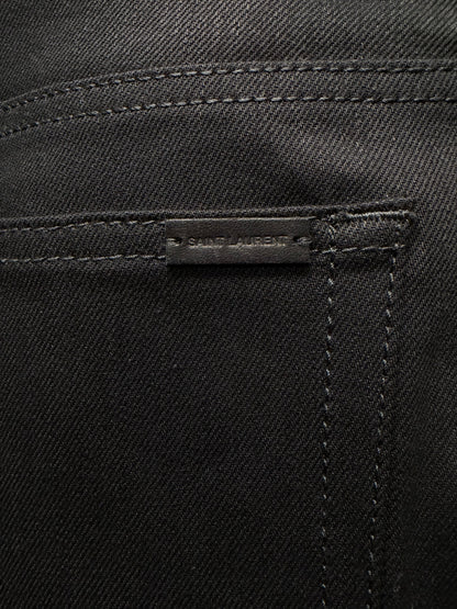 2024 Saint Laruent Black ‘Long Inseam’ Skinny Straight Cut Denim