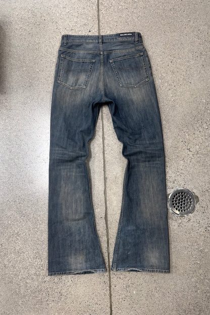 2023 Balenciaga ‘Lost Tapes’ Flared Dirt Wash Denim