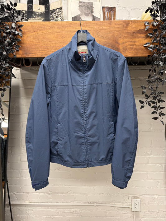 2011 Prada Blue Waterproof Nylon Shell Windbreaker Jacket