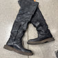 Maison Margiela Crepe Sole Thigh High Leather Engineer Boots